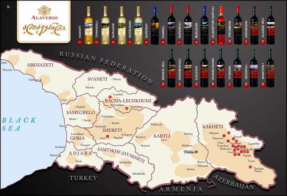 Gruzínská vinná mapa